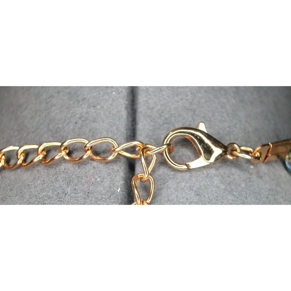 Vintage Laguna five-strand aurora borealis crystal bib necklace/ faceted beads - Picture 4 of 4